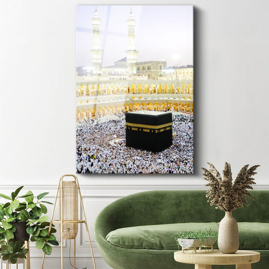 Kabe-i Şerif - İslam'ın Kutsal Mabedi Cam Tablo