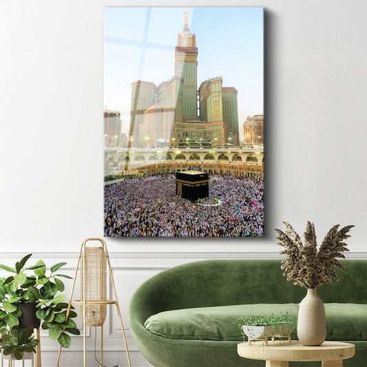 Kabe ve Tavaf - Hac İbadetinin Kutsallığı Cam Tablo