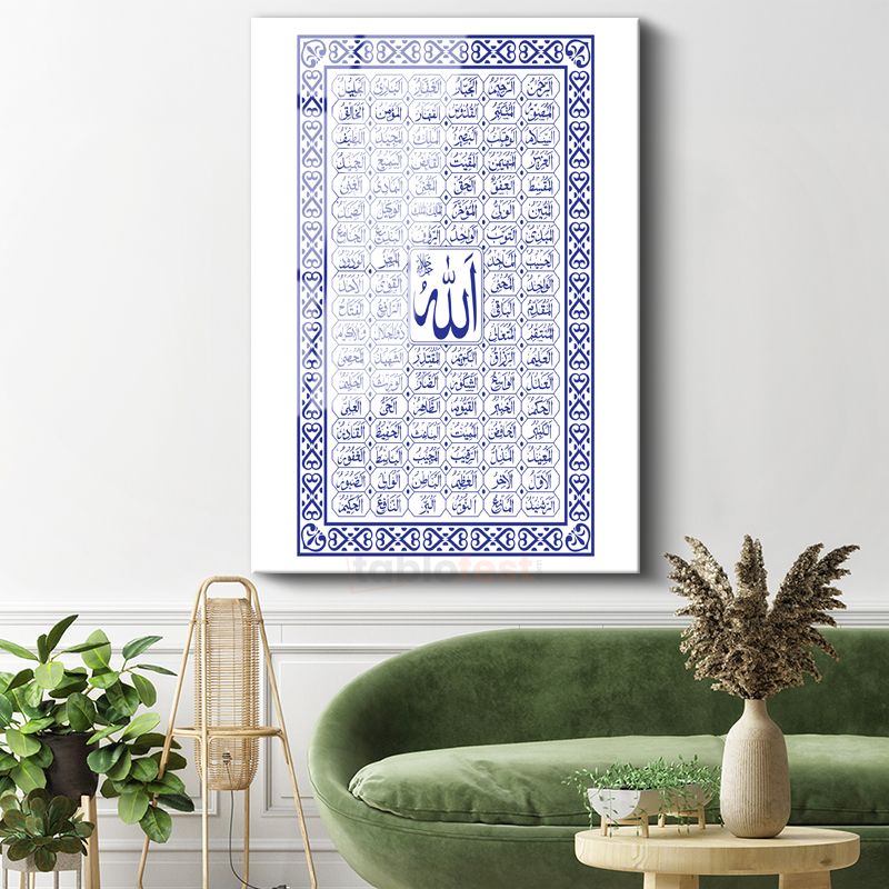 Esma-ül Hüsna - Allah'ın 99 İsmi Cam Tablo