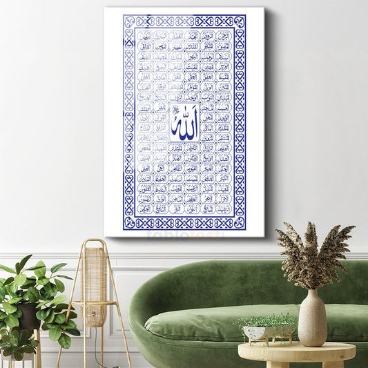 Esma-ül Hüsna - Allah'ın 99 İsmi Cam Tablo