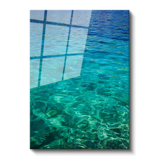 Turkuaz Deniz - Kristal Berraklığında Dalgalar Cam Tablo