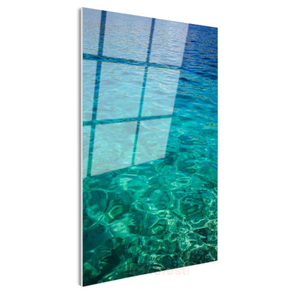 Turkuaz Deniz - Kristal Berraklığında Dalgalar Cam Tablo