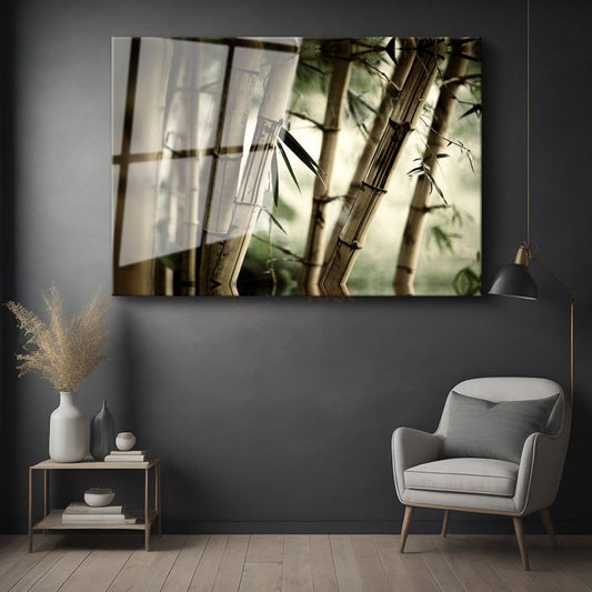 Bambu Ormanı - Zen Huzurunun Doğadaki Yansıması Cam Tablo