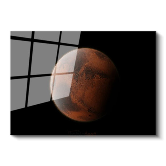 Mars Portresi - Yakın Çekim Kızıl Gezegen Cam Tablo