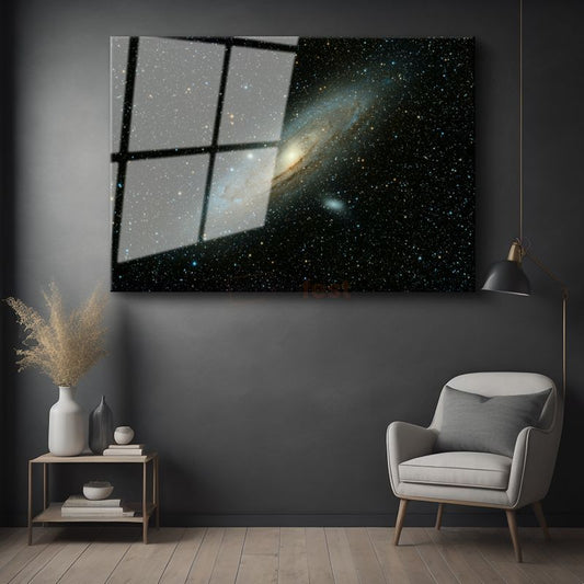 Andromeda Galaksisi - Yıldızların Dansı Cam Tablo