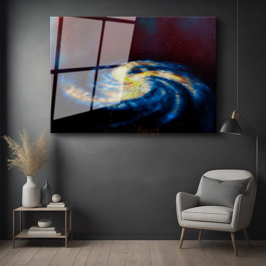 Spiral Galaksi - Kozmik Girdap Manzarası Cam Tablo