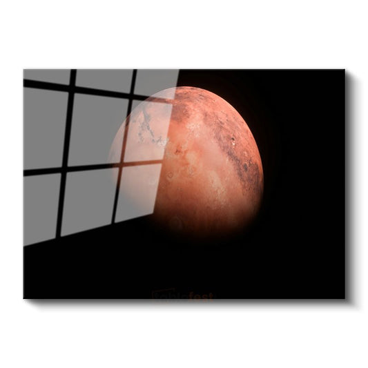 Kızıl Gezegen - Mars'ın Gizemli Yüzeyi Cam Tablo