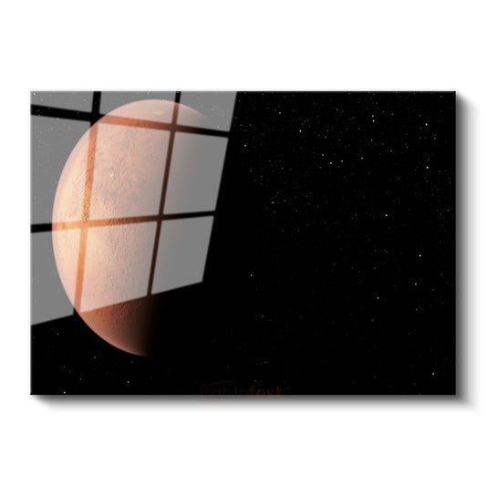 Mars Gezegeni - Kızıl Gezegenin Büyüleyici Görünümü Cam Tablo