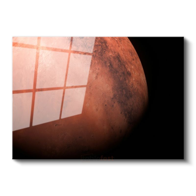 Mars Gezegeni - Kızıl Gezegenin Etkileyici Yüzey Detayları Cam Tablo