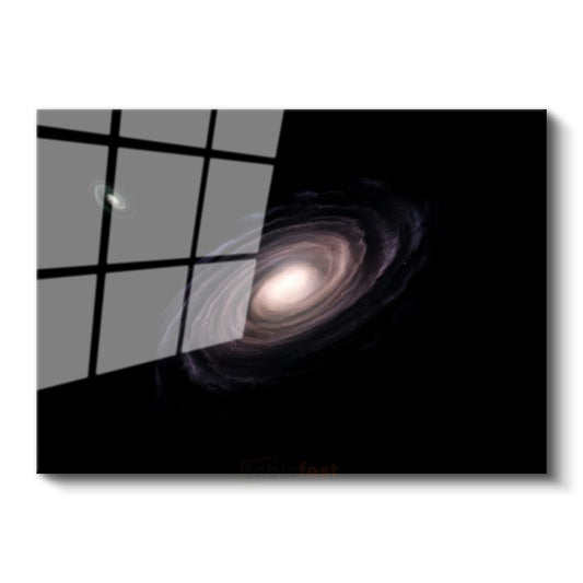 Spiral Galaksi - Uzayın Derinliklerinde Dönen Yıldız Kümesi Cam Tablo