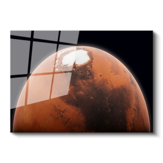 Mars Kutbu - Kızıl Gezegenin Buzlu Zirvesi Cam Tablo