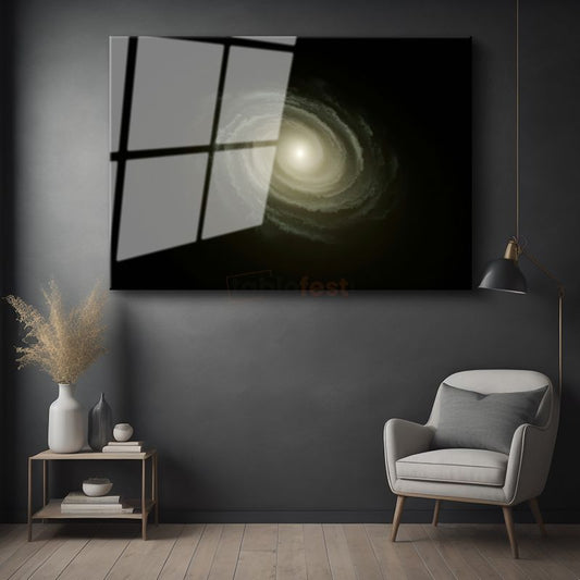 Spiral Galaksi - Kozmik Girdap Işıltısı Cam Tablo