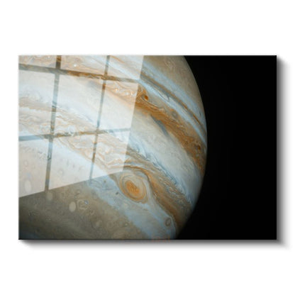 Jüpiter - Fırtınalı Atmosferi ile Gaz Devi Cam Tablo