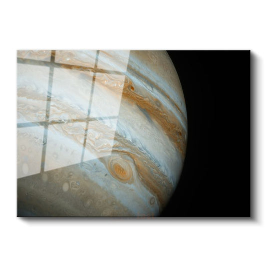 Jüpiter - Fırtınalı Atmosferi ile Gaz Devi Cam Tablo