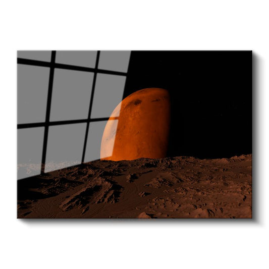 Kızıl Gezegen - Mars'ın Büyüleyici Yüzeyi Cam Tablo
