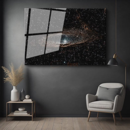 Spiral Galaksi - Yıldızlar Arasında Kozmik Girdap Cam Tablo