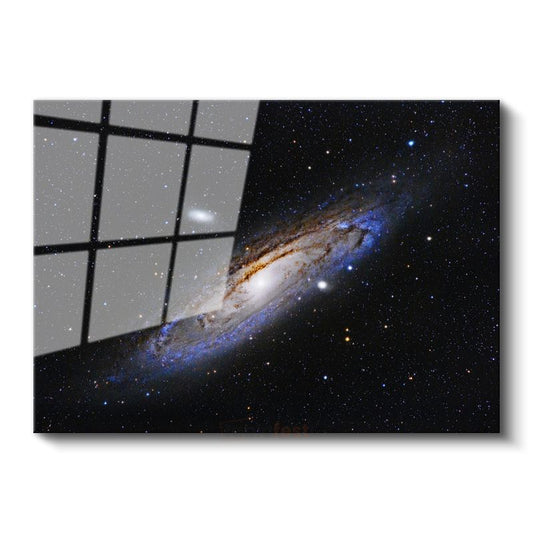 Andromeda Galaksisi - Yıldızlarla Dolu Spiral Galaksi Cam Tablo