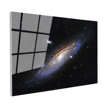 Andromeda Galaksisi - Yıldızlarla Dolu Spiral Galaksi Cam Tablo