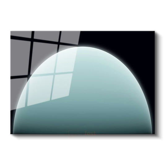 Uranus - Turkuaz Gezegenin Huzur Veren Görüntüsü Cam Tablo
