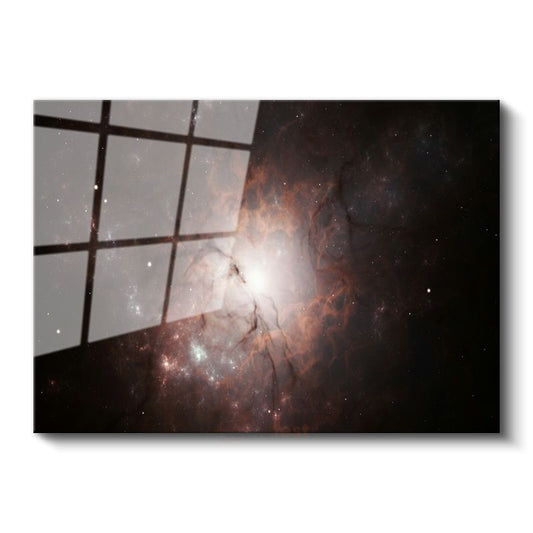 Kozmik Nebula - Yıldızlar Arasında Dans Eden Işıklar Cam Tablo