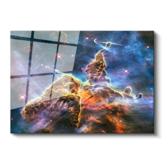 Kozmik Nebula - Yıldızlarla Bezeli Uzay Derinliği Cam Tablo