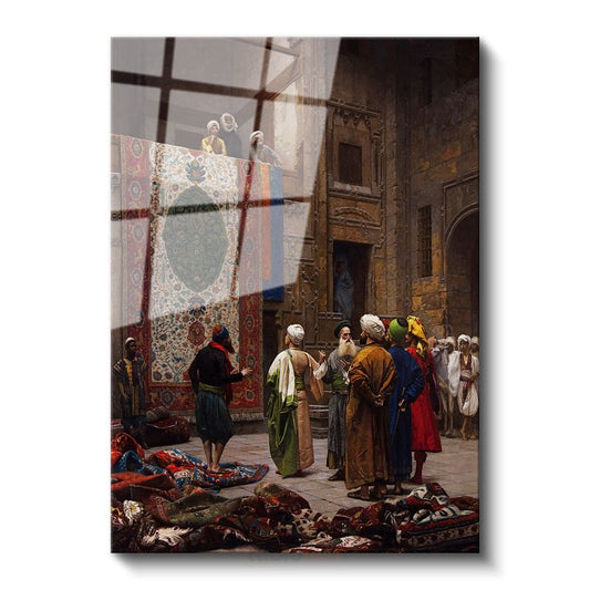 Osman Hamdi Bey - Halı Tüccarı Cam Tablo