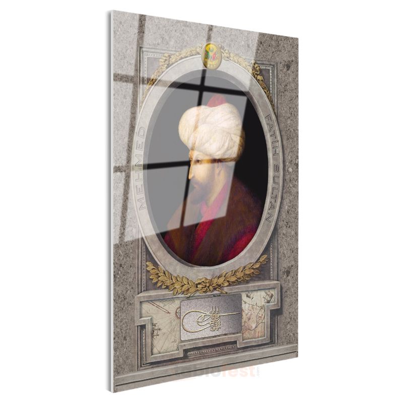 Osmanlı Padişahları - Fatih Sultan Mehmet İstanbul'un Fatihi Cam Tablo