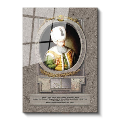 Osmanlı Padişahları - Yavuz Sultan Selim Halifeliği Osmanlı'ya Getiren Padişah Cam Tablo