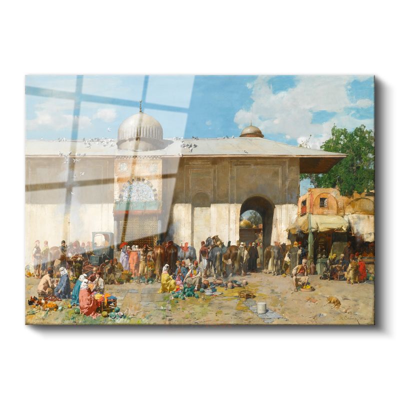 Osmanlı Pazarı - Cami Avlusunda Kurulan Pazar Cam Tablo