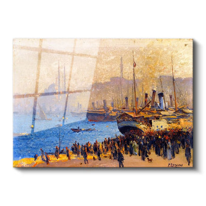İstanbul Limanı - Tarihi Yarımada Manzarası Cam Tablo
