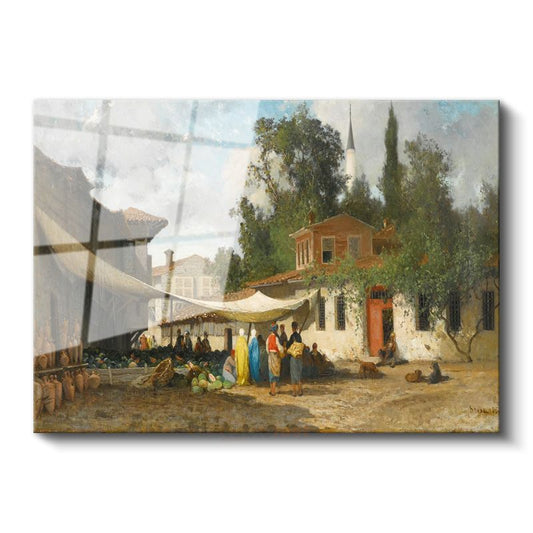 Osmanlı Mahallesi - Gündelik Yaşam Sahnesi Cam Tablo