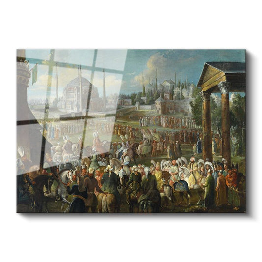 Osmanlı Töreni - Ayasofya Önünde Merasim Cam Tablo