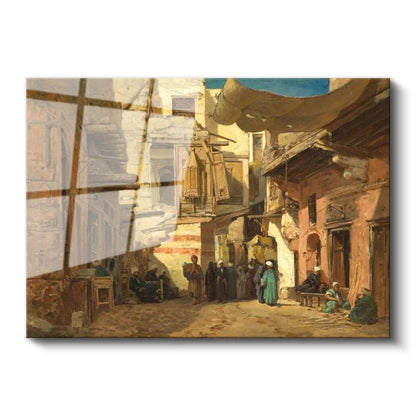 Osmanlı Sokağı - Tarihi Çarşı Manzarası Cam Tablo