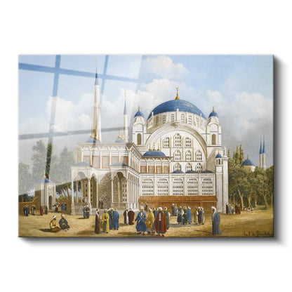 İhtişamlı Cami - Osmanlı Mimarisi Cam Tablo