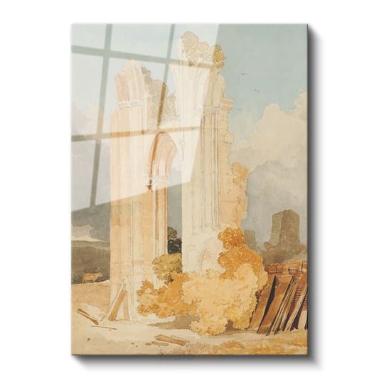 J.M.W. Turner - Manastır Kalıntıları Cam Tablo