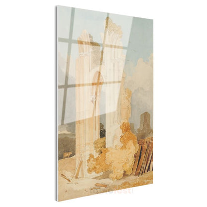 J.M.W. Turner - Manastır Kalıntıları Cam Tablo