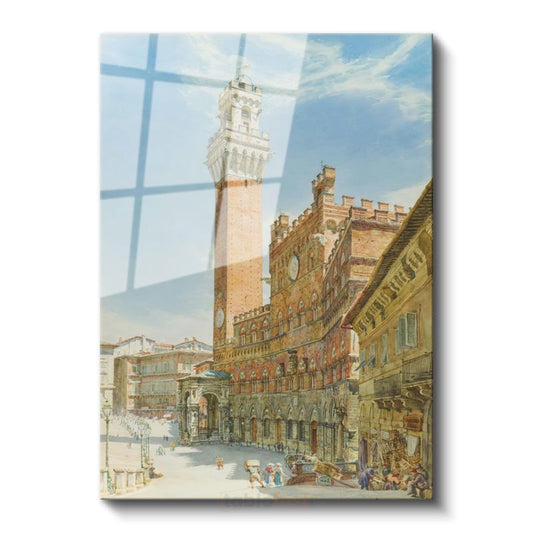 Rudolf von Alt - Siena Meydanı Cam Tablo