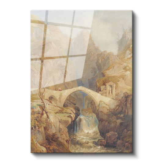 J.M.W. Turner - Dağ Köprüsü Cam Tablo