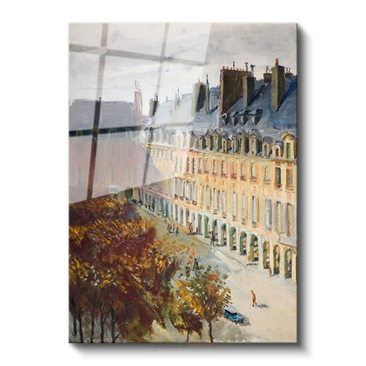 Gustave Caillebotte - Paris Sokağı Cam Tablo