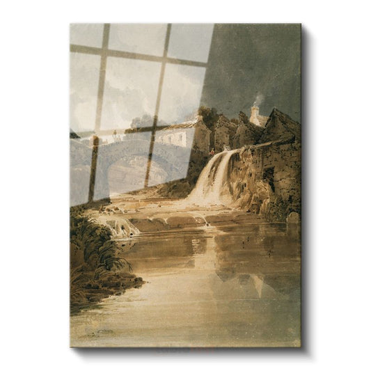 J.M.W. Turner - Taş Köprü ve Şelale Cam Tablo