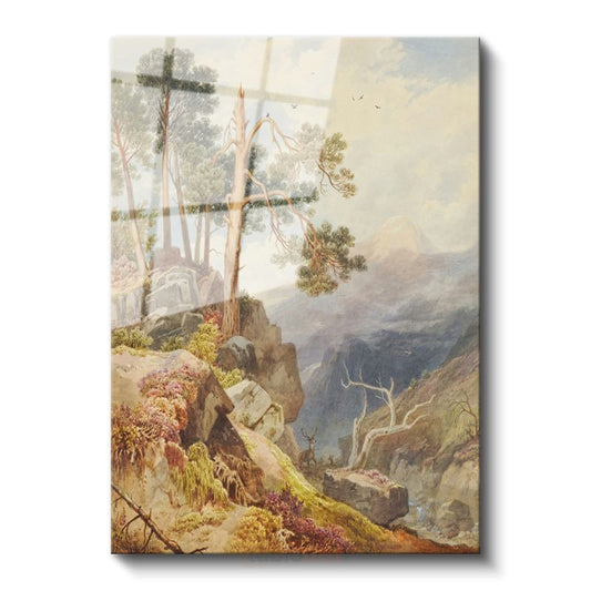 J.M.W. Turner - Dağ Vadisi Manzarası Cam Tablo