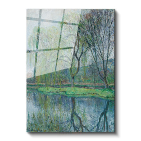 Claude Monet - Söğütlerin Yansıması Cam Tablo