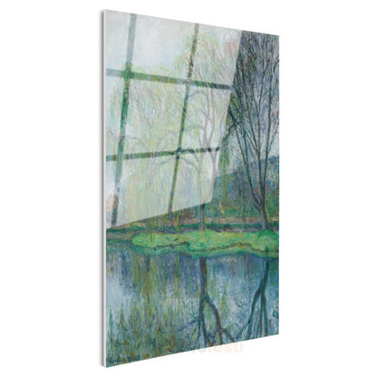 Claude Monet - Söğütlerin Yansıması Cam Tablo