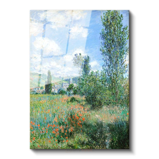 Claude Monet - Gelincik Tarlası Cam Tablo