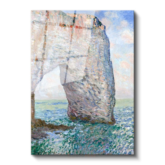 Claude Monet - Étretat'da Manş Denizi Kıyısındaki Kaya Kemeri Cam Tablo