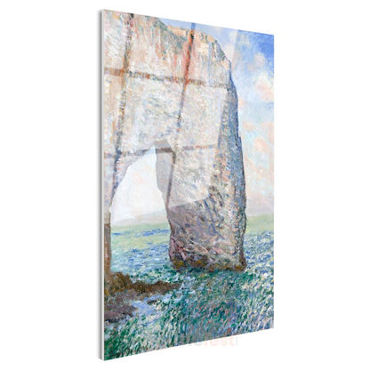 Claude Monet - Étretat'da Manş Denizi Kıyısındaki Kaya Kemeri Cam Tablo