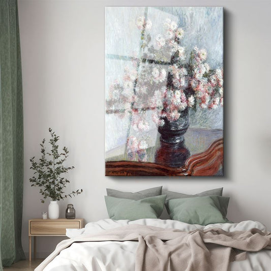 Claude Monet - Krizantemler Cam Tablo