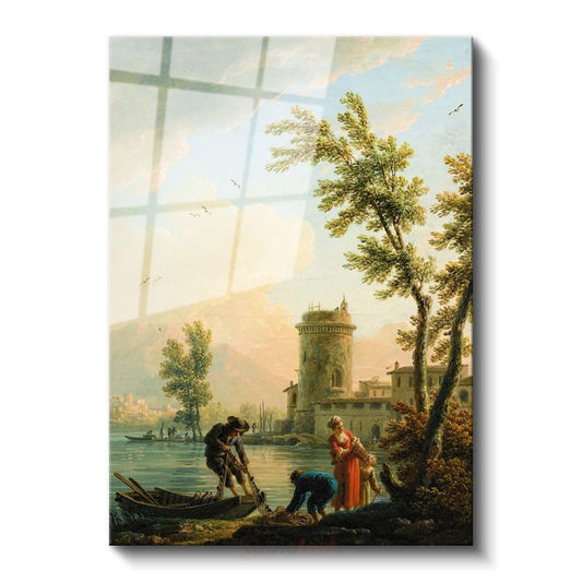 Claude Lorrain - Kıyı Manzarası Cam Tablo