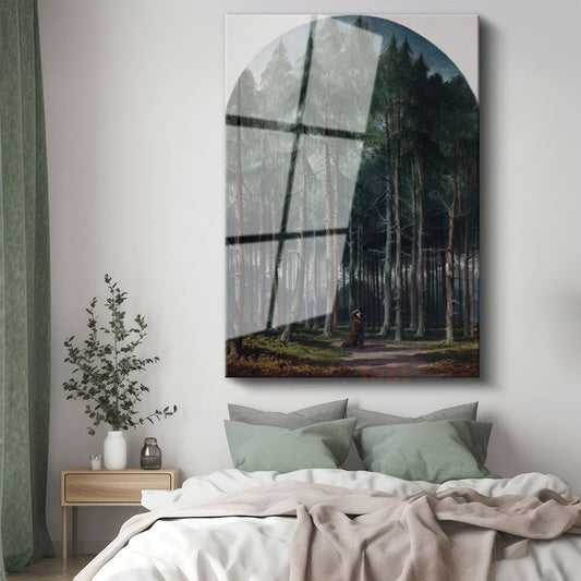 Caspar David Friedrich - Orman Derinlikleri Cam Tablo