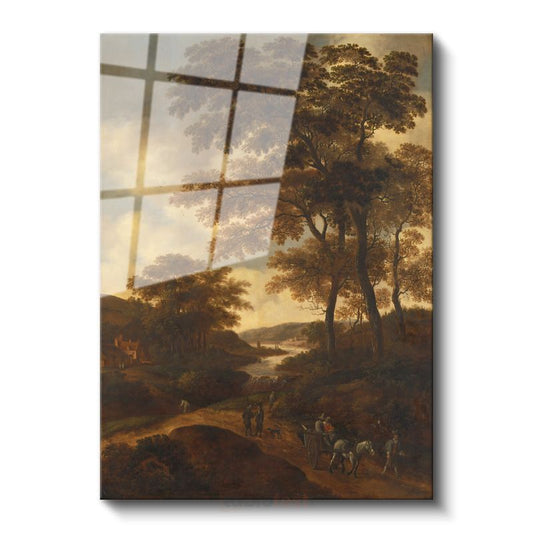 Jan van Goyen - Nehir Manzarası Cam Tablo